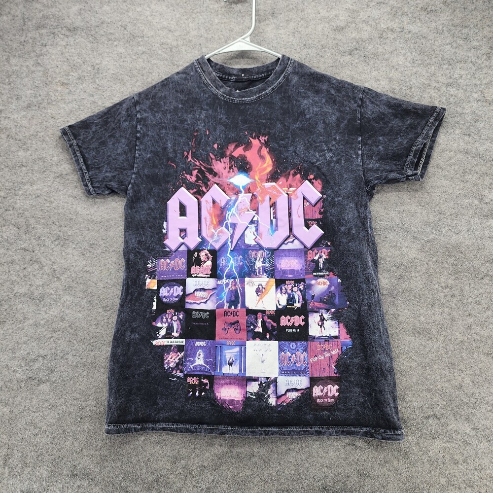 AC DC Shirt Womens Medium Short Sleeve Gray
